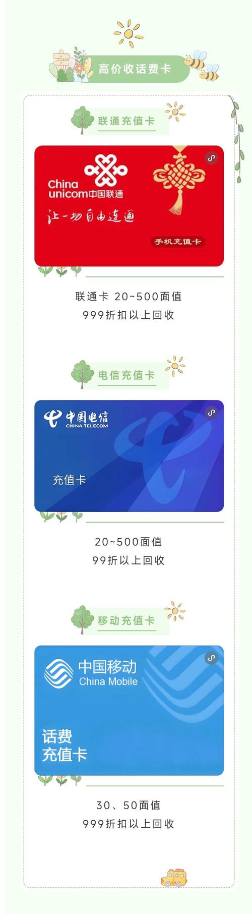 警惕“高价回收充值卡”骗局 联通移动电信卡99折是馅饼还是陷阱？